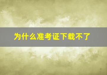 为什么准考证下载不了