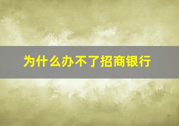 为什么办不了招商银行