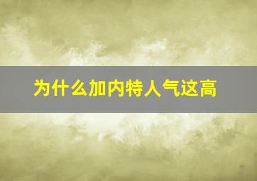 为什么加内特人气这高