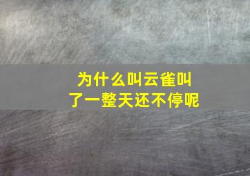 为什么叫云雀叫了一整天还不停呢