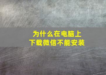 为什么在电脑上下载微信不能安装