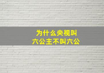 为什么央视叫六公主不叫六公