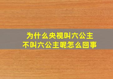 为什么央视叫六公主不叫六公主呢怎么回事