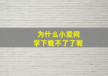 为什么小爱同学下载不了了呢