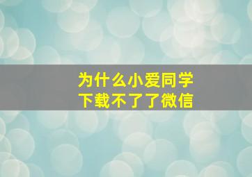 为什么小爱同学下载不了了微信