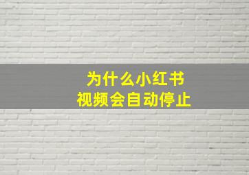 为什么小红书视频会自动停止