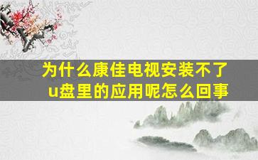 为什么康佳电视安装不了u盘里的应用呢怎么回事