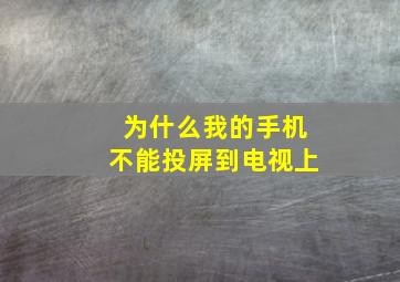 为什么我的手机不能投屏到电视上