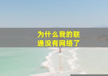 为什么我的联通没有网络了