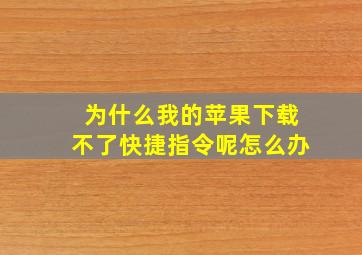 为什么我的苹果下载不了快捷指令呢怎么办