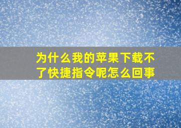 为什么我的苹果下载不了快捷指令呢怎么回事