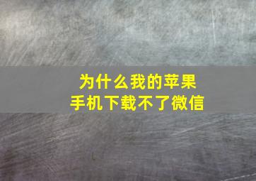 为什么我的苹果手机下载不了微信