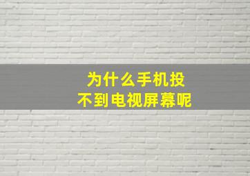 为什么手机投不到电视屏幕呢