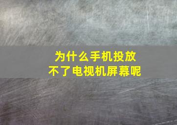 为什么手机投放不了电视机屏幕呢