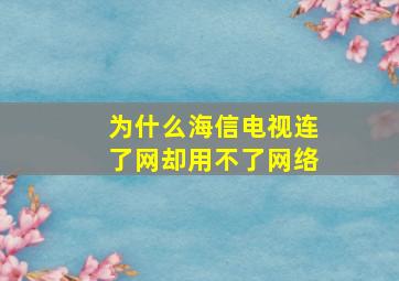 为什么海信电视连了网却用不了网络