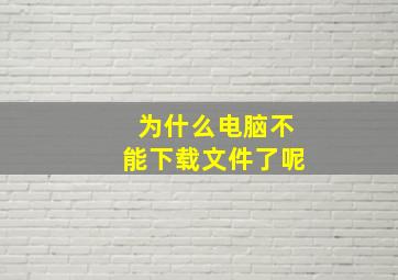 为什么电脑不能下载文件了呢