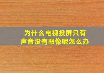 为什么电视投屏只有声音没有图像呢怎么办