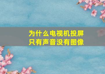 为什么电视机投屏只有声音没有图像