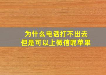 为什么电话打不出去但是可以上微信呢苹果