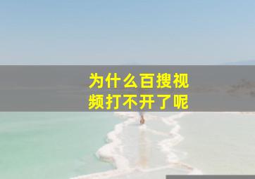 为什么百搜视频打不开了呢