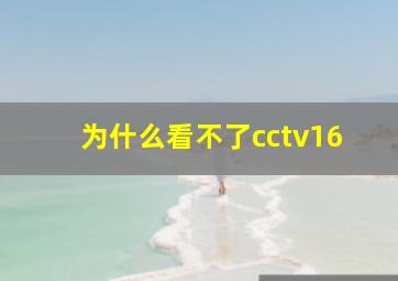 为什么看不了cctv16