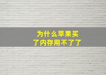 为什么苹果买了内存用不了了