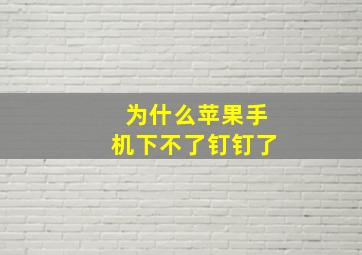 为什么苹果手机下不了钉钉了