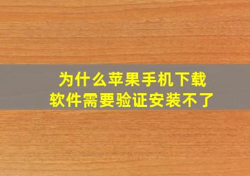 为什么苹果手机下载软件需要验证安装不了