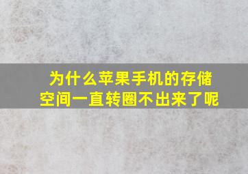 为什么苹果手机的存储空间一直转圈不出来了呢