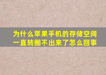 为什么苹果手机的存储空间一直转圈不出来了怎么回事