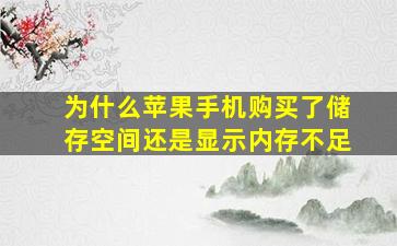 为什么苹果手机购买了储存空间还是显示内存不足