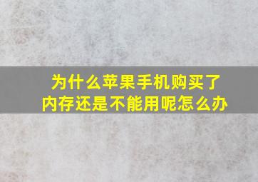 为什么苹果手机购买了内存还是不能用呢怎么办