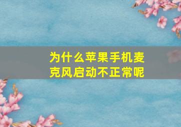 为什么苹果手机麦克风启动不正常呢