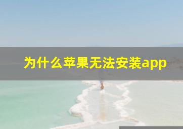 为什么苹果无法安装app