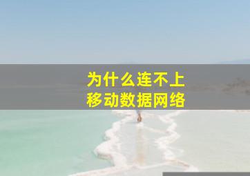 为什么连不上移动数据网络