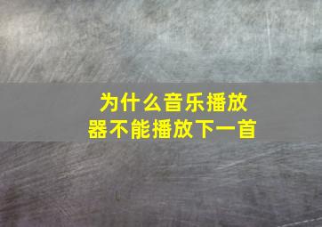 为什么音乐播放器不能播放下一首