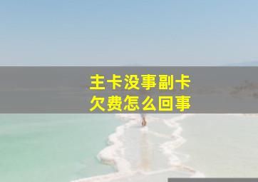 主卡没事副卡欠费怎么回事