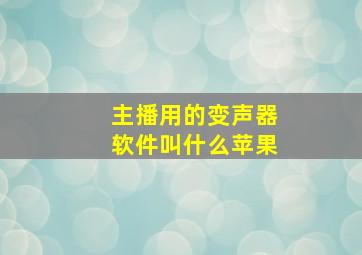 主播用的变声器软件叫什么苹果