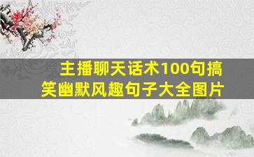 主播聊天话术100句搞笑幽默风趣句子大全图片