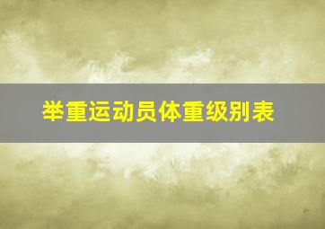 举重运动员体重级别表