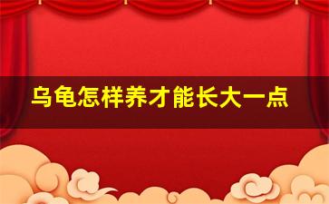 乌龟怎样养才能长大一点