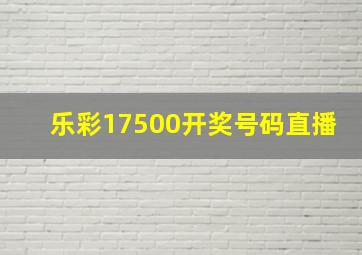 乐彩17500开奖号码直播