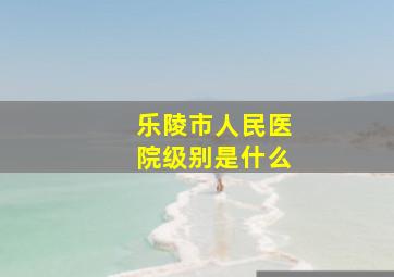 乐陵市人民医院级别是什么