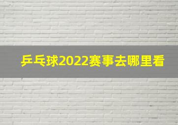 乒乓球2022赛事去哪里看