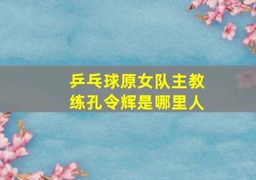 乒乓球原女队主教练孔令辉是哪里人