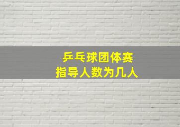 乒乓球团体赛指导人数为几人