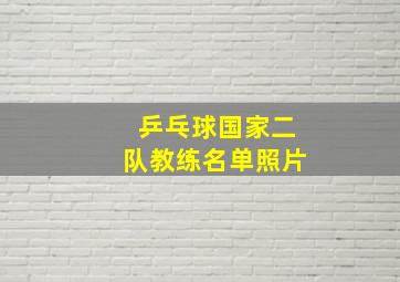 乒乓球国家二队教练名单照片