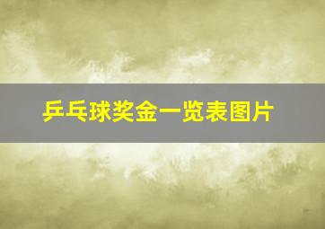 乒乓球奖金一览表图片