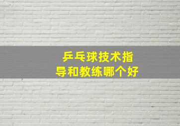 乒乓球技术指导和教练哪个好