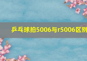 乒乓球拍5006与r5006区别